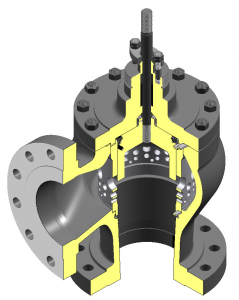 This is a graphical illustration of a BV500 control valve seen from the inside